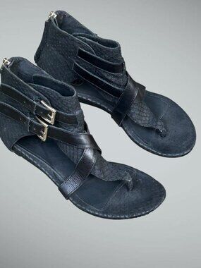 ASH Black Bis Gladiator Buckle Sandals Size 38 M 7.5 US